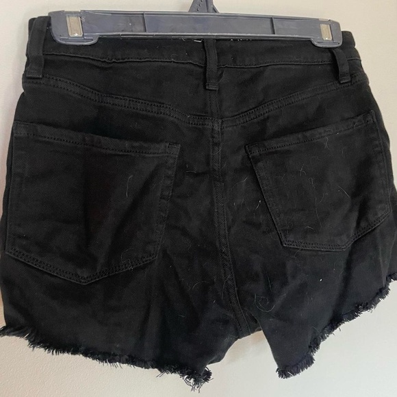 Sunday Best black high waisted shorts with distressed hems for a cutoff look - Picture 4 of 5